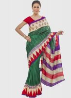 Jashn Green Printed Saree