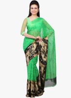 Jashn Green Printed Saree