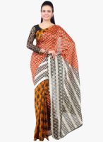 Jashn Mustard Yellow Printed Saree