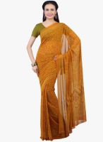 Jashn Mustard Yellow Printed Saree