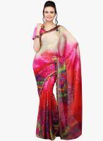 Jashn Pink Printed Saree