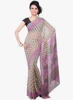 Jashn Purple Printed Saree