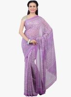 Jashn Purple Printed Saree