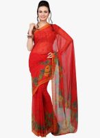 Jashn Red Printed Saree Jashn Red Printed Saree