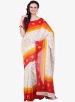 Jashn Red Printed Saree