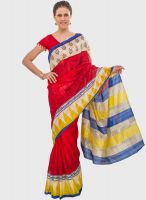 Jashn Red Printed Saree