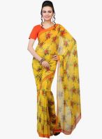 Jashn Yellow Printed Saree