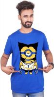 Khabardaar.com Printed Men's Round Neck Blue T-Shirt