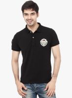 La Seven Black Solid Polo T-Shirt