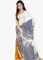 Lookslady Beige Printed Saree