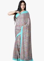 Lookslady Grey Printed Saree