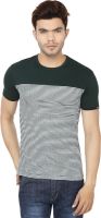 Lowcha Striped Men's Round Neck Green, White T-Shirt