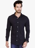 Lucfashion Black Solid Regular Fit Casual Shirt