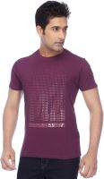 Mario Zegnoti by Shoppers Stop Printed Men's Round Neck Red T-Shirt