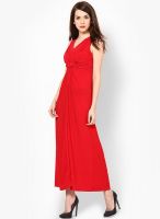 Mayra Red Colored Solid Shift Dress