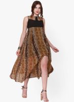NINETEEN Brown Colored Printed Maxi Dress