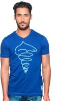 Nucode Graphic Print Men's V-neck Blue T-Shirt