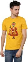 Rang Rage Animal Print Men's Round Neck Yellow T-Shirt