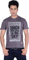 Raves Solid, Printed Men's Round Neck Grey T-Shirt Raves Solid, Printed Men's Round Neck Grey T-Shirt