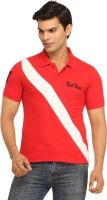 Rockhard Striped Men's Polo Neck Red T-Shirt