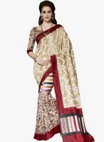 Roop Kashish Beige Printed Saree