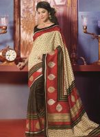 Roop Kashish Beige Printed Sarees