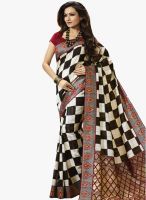 Roop Kashish Black Checked Saree