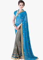 Roop Kashish Blue Embroidered Saree