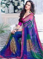 Roop Kashish Blue Printed Saree