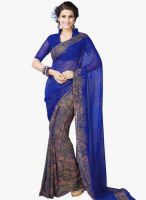 Roop Kashish Blue Printed Saree