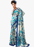 Roop Kashish Blue Printed Saree