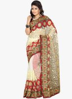 Roop Kashish Cream Embroidered Saree