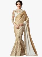 Roop Kashish Cream Embroidered Saree