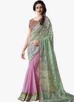 Roop Kashish Green Embroidered Saree