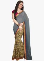 Roop Kashish Grey Embroidered Saree