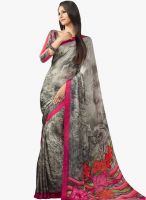 Roop Kashish Grey Printed Saree