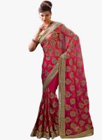 Roop Kashish Magenta Embroidered Saree