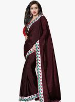 Roop Kashish Maroon Embroidered Saree