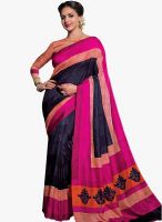 Roop Kashish Navy Blue Printed Saree