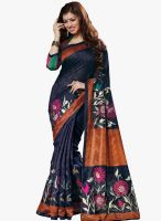 Roop Kashish Navy Blue Printed Saree