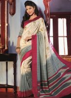 Roop Kashish Off White Printed Sarees