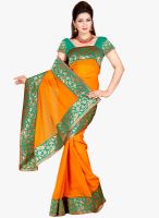 Roop Kashish Orange Embroidered Saree