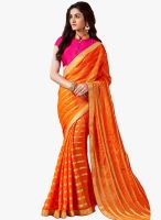 Roop Kashish Orange Striped Saree