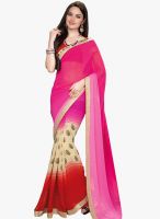 Roop Kashish Pink Embroidered Saree