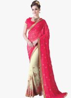 Roop Kashish Pink Embroidered Saree