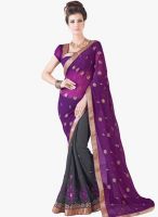 Roop Kashish Purple Embroidered Saree