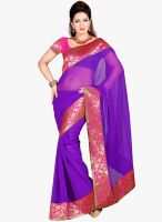 Roop Kashish Purple Embroidered Saree