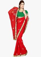 Roop Kashish Red Embellished Saree