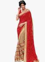 Roop Kashish Red Embellished Sarees