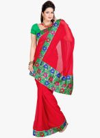 Roop Kashish Red Embroidered Saree